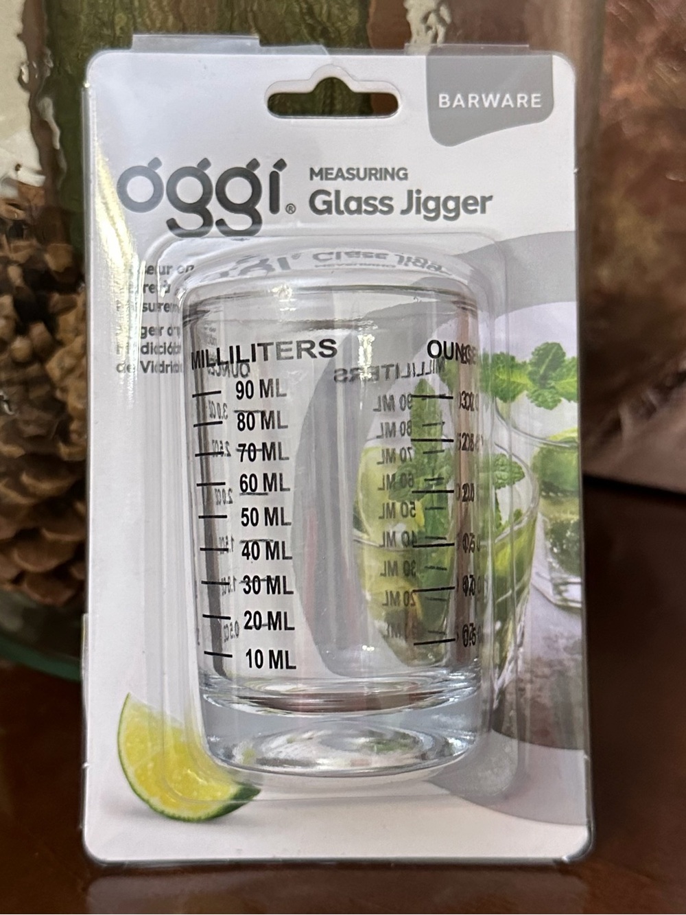 Oggi 4 oz Glass Measuring Jigger Barware NEW